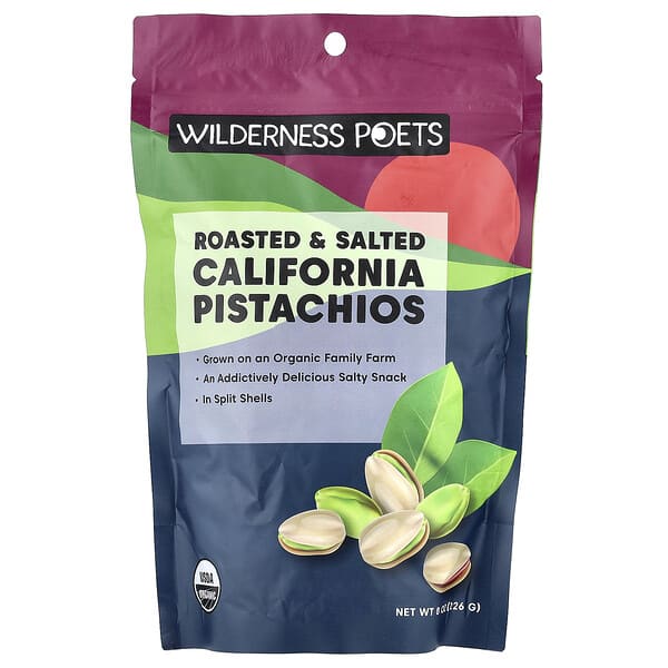 Wilderness Poets, Pistachos de California, Tostados y salados, 226 g (8 oz)