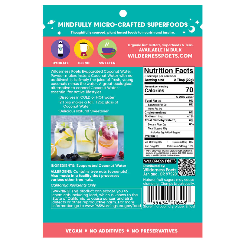 Coconut Water Powder, Evaporated, 4 oz (113 g)
