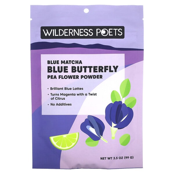 وايلدرنس بويتس‏, مسحوق زهرة بازلاء الفراشة الزرقاء، ماتشا زرقاء، 3.5 أونصات (99 جم)