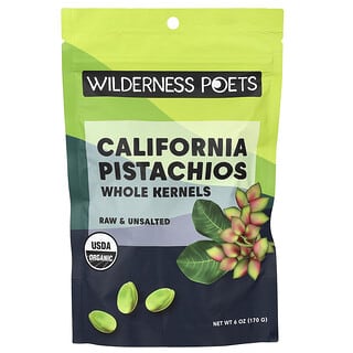 Wilderness Poets, Organic California Pistachios, Unsalted, 6 oz (170 g)