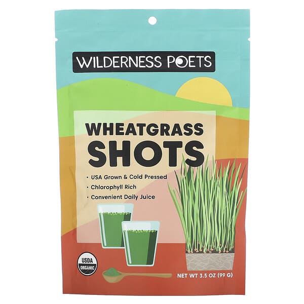 Wilderness Poets, オーガニック小麦若葉青汁粉末、99g（3.5オンス）
