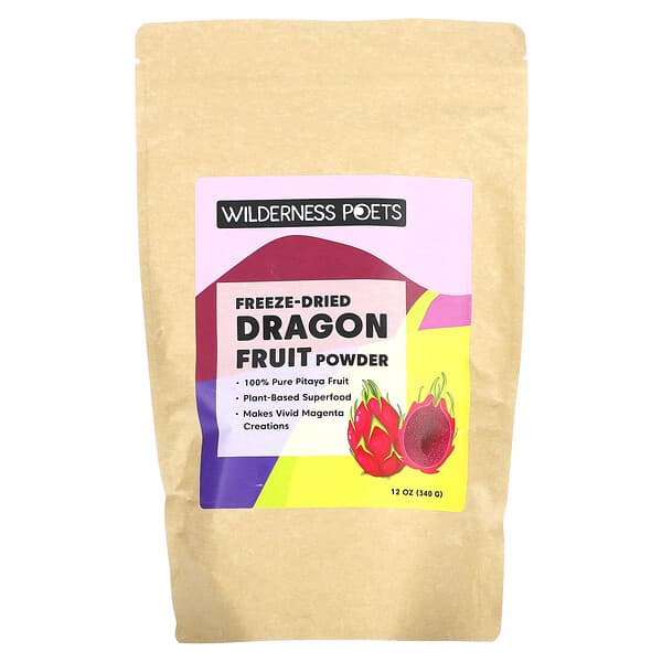 Wilderness Poets, Freeze Dried Dragon Fruit Powder, gefriergetrocknetes Drachenfruchtpulver, 340 g (12 oz.)