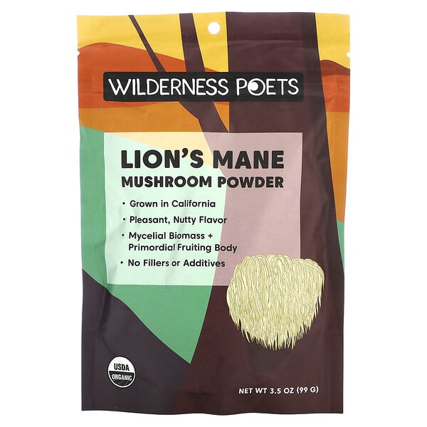 Wilderness Poets, Lions Mane Mushroom Powder, 3.5 oz (99 g)