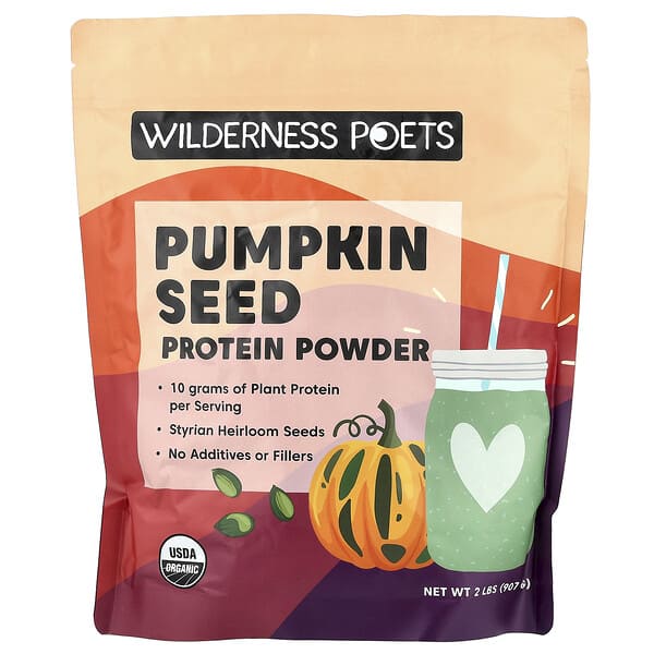 Wilderness Poets Organic Pumpkin Seed Protein Powder, 2 lbs (907 g)