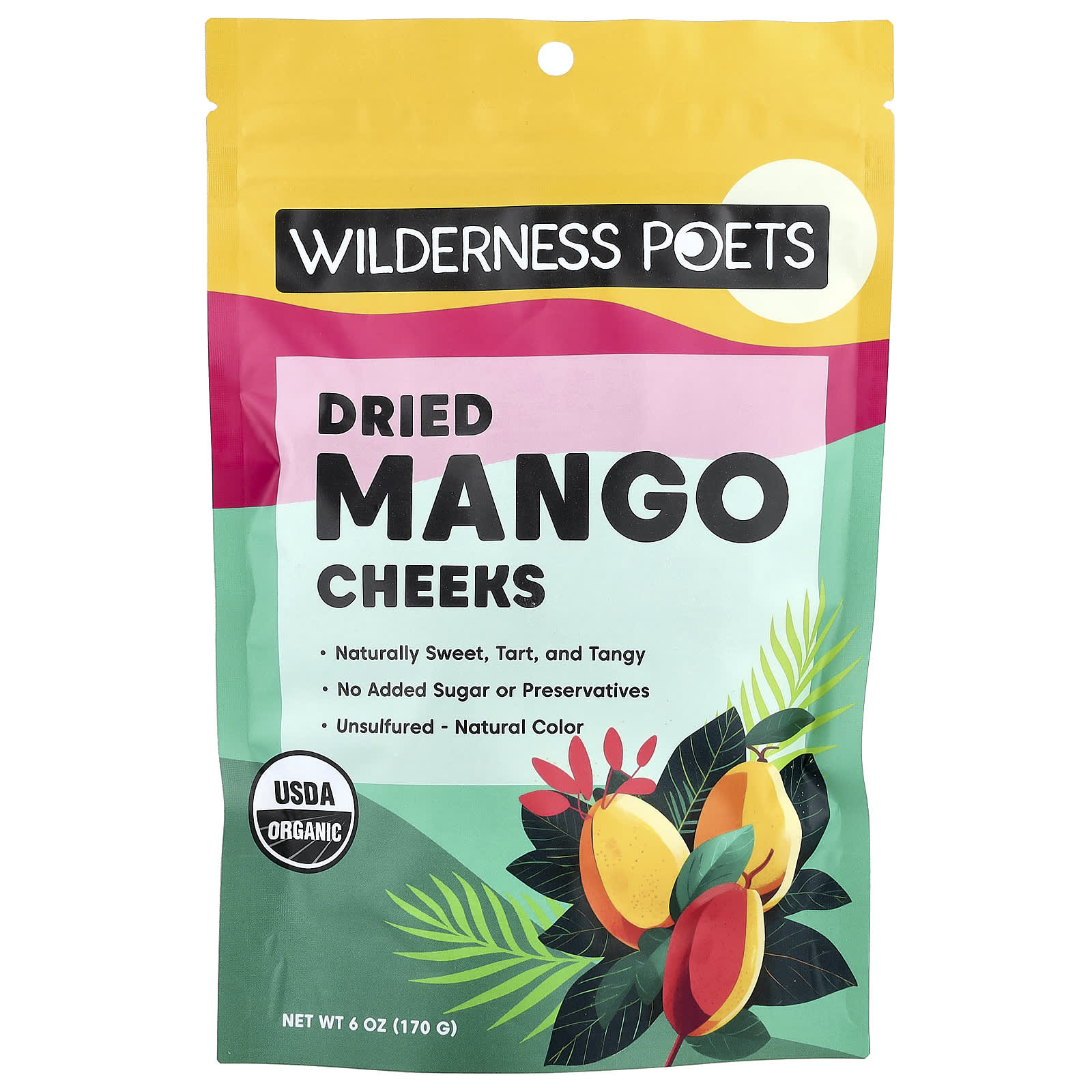 Wilderness Poets, сушеные щеки манго, 170 г (6 унций)