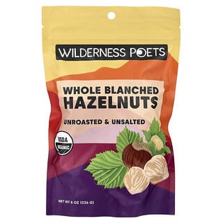 Wilderness Poets, Цели бланширани лешници, непечени и безсолени, 226 g (8 oz)