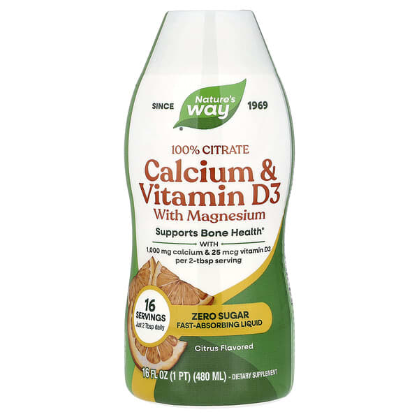 Nature's Way, Calcium & Vitamin D3 with Magnesium, Citrus, 16 fl oz (480 ml) — product photo 1