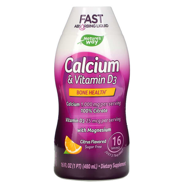 Nature's Way, Calcium et vitamine D3, agrumes, 480 ml