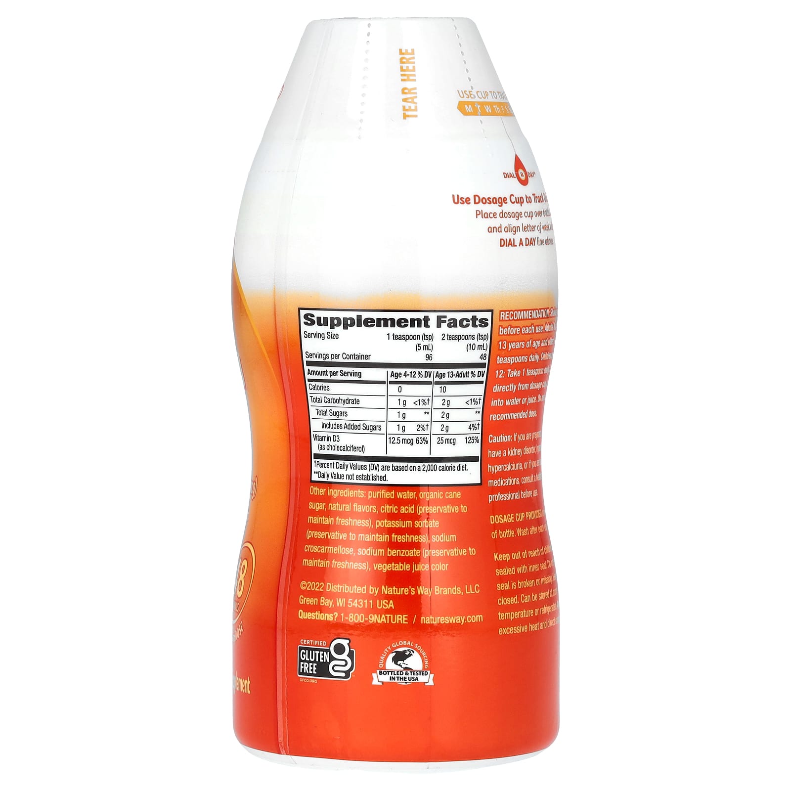 Nature's Way, Vitamin D3, Berry, 25 mcg (1,000 IU), 16 fl oz (480 ml)