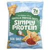 Simply Protein, 레스토랑 스타일 토르티야 프로틴 칩, 천일염, 130g(4.58oz)