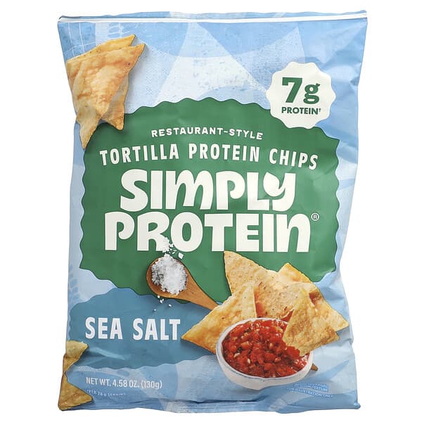 Simply Protein, 餐館式墨西哥玉米餅蛋白質片，海鹽味，4.58 盎司（130 克）