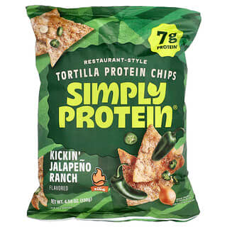 Simply Protein, протеиновые чипсы с халапенькой восстанавливающего типа, Kickin' Jalapeno Ranch, 130 г (4,58 унции)