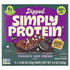Simply Protein, Barritas bañadas, Galletas y crema, 5 barritas, 25 g (0,88 oz) cada una