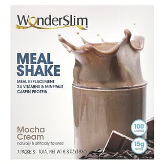 WonderSlim, Shake Refeição, Creme Mocha, 7 Pacotes, 28 g Cada