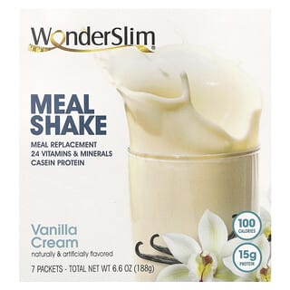 WonderSlim, Meal Shake, Vanilla Cream, Mahlzeiten-Shake, Vanillecreme, 7 Päckchen, je 27 g