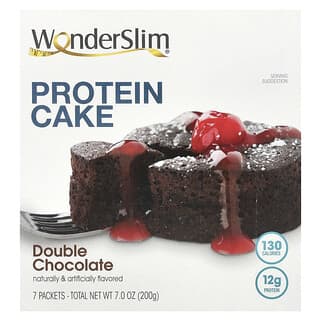 WonderSlim, Pastel proteico, Doble chocolate, 7 sobres, 29 g cada uno