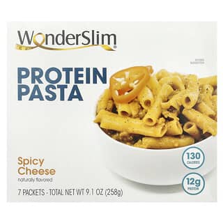 WonderSlim, Protein Pasta, Spicy Cheese, 7 Packets, 37 g Each