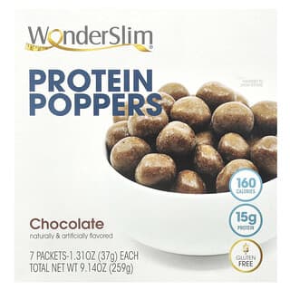 WonderSlim, Popper proteici, cioccolato, 7 bustine, 37 g ciascuna