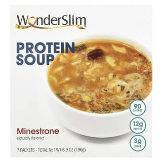 WonderSlim, Sopa proteica, Minestrona, 7 sobres, 28 g cada uno