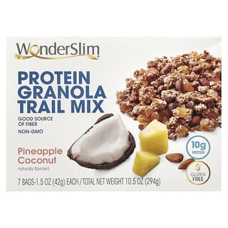 WonderSlim, Protein Granola Trail Mix, Protein-Müsli-Studentenfutter, Ananas-Kokosnuss, 7 Beutel, je 42 g (1,5 oz.).