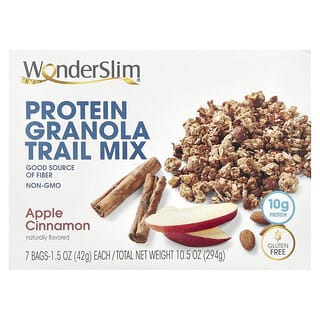 WonderSlim, Mezcla de frutos secos y granola proteica, Manzana y canela, 7 bolsas, 42 g (1,5 oz) cada una