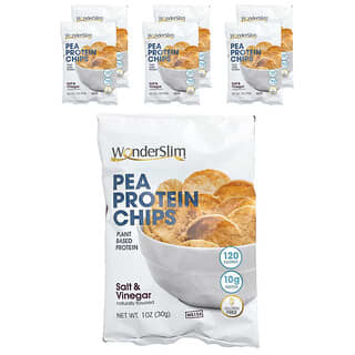 WonderSlim, Chips de protéines de pois, Sel et vinaigre, 6 sachets, 30 g chacun