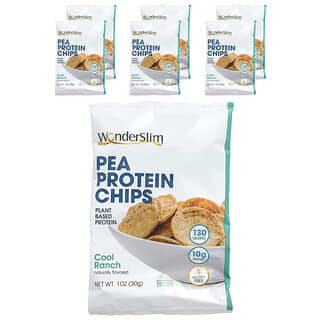 WonderSlim, Chips de protéines de pois, Ranch rafraîchissant, 6 sachets, 30 g chacun