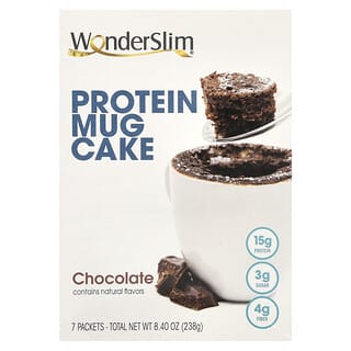 WonderSlim, Bizcocho proteico en taza, Chocolate, 7 sobres, 34 g cada uno
