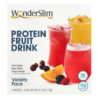 WonderSlim, Bebida de Frutas e Proteína, Embalagem Variada, 7 Embalagens
