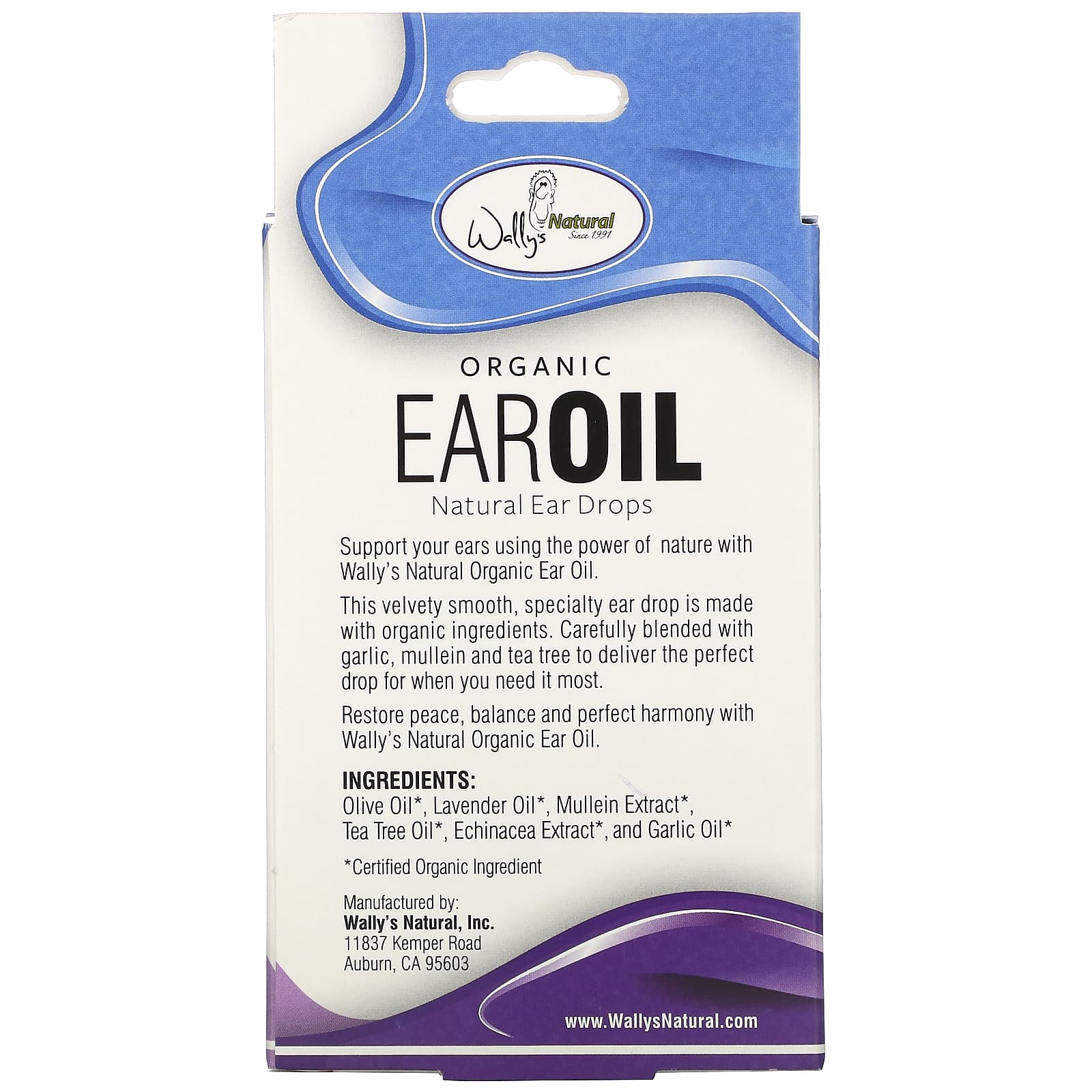 Wally's Natural, Organic Ear Oil, 1 fl oz (30 ml)