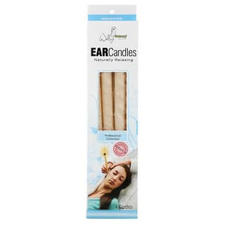 Wally's Natural, Professional Collection, Paraffin Ear Candles, Unscented, 4 Pack