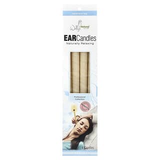 Wally's Natural, Professional Collection Paraffin Ear Candles, Unscented, 4 Candles