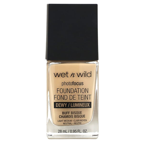 wet n wild, PhotoFocus 粉底，水靈靈，1111523 淺黃，0.95 液量盎司（28 毫升）