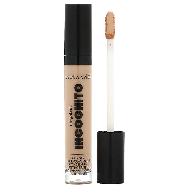 wet n wild‏, "Megalast Incognito, קונסילר בכיסוי מלא לאורך כל היום, בינוני נייטרלי, 5.5 מ""ל (0.18 אונקיות נוזל)"