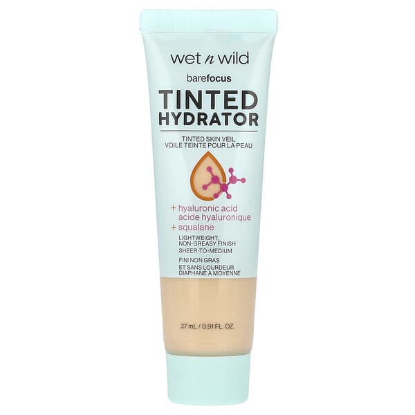 wet n wild, ベアフォーカス、ティンテッドハイドレーター、1114063ライトミディアム、27ml（0.91液量オンス）