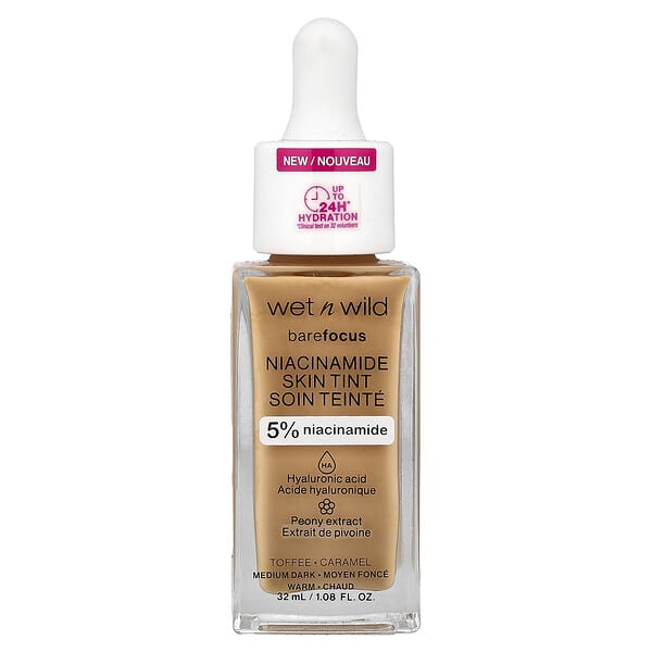 wet n wild, Barefocus, 나이아신아마이드 스킨 틴트, 1116323 토피, 32ml(1.08fl oz)