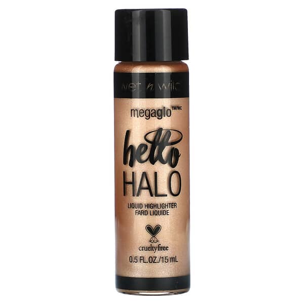 wet n wild, MegaGlo, 헬로 헤일로 리퀴드 하이라이터, 306B Guiled Glow, 15ml(0.5fl oz)