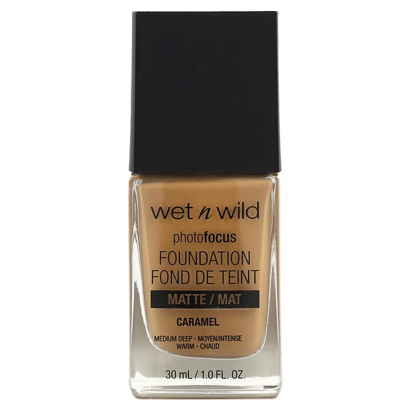 wet n wild, PhotoFocus, Foundation, Matte, 374C Caramel, 1 fl oz (30 ml)