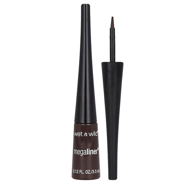 wet n wild, MegaLiner 리퀴드 아이라이너, 872A 다크 브라운, 3.5ml(0.12fl oz)