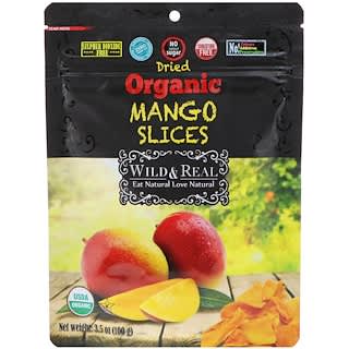 Nature's Wild Organic, 와일드 앤 리얼, 건조, 유기농 망고 슬라이스, 3.5 oz (100 g)