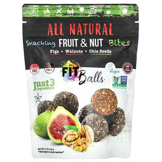 Nature's Wild Organic, Fitballs, All Natural Snacking Fruit & Nut Bites, Figs + Walnuts + Chia Seeds, 5.1 oz (144 g)
