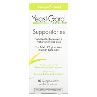 YeastGard Advanced, Suppositoires avancés Garde de Levure, 10 Suppositoires