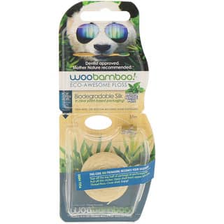 Woobamboo, Eco-Awesome Floss, Biodegradable Silk, Natural Mint, 37 m