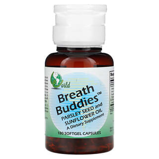 World Organic, Breath Buddies, 180 cápsulas blandas