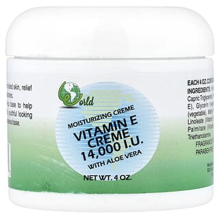 World Organic, Vitamin E Creme with Aloe Vera, Fragrance Free, 4 oz