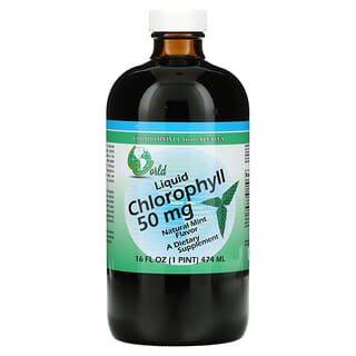 World Organic, Chlorophylle liquide, arôme menthe naturelle, 50 mg, 474 ​​ml (47 oz)