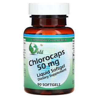 World Organic, Chlorocaps, 50 mg, 90 capsules à enveloppe molle (50 mg par capsule à enveloppe molle)