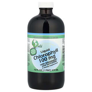 World Organic, Liquid Chlorophyll with Spearmint and Glycerin, 100 mg, 16 fl oz (474 ml)