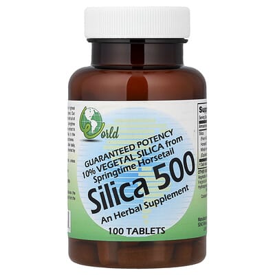 World Organic, Silica 500, 100 Tablet (50 mg per Tablet)