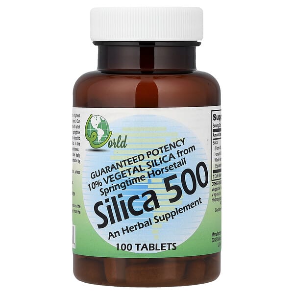 World Organic, 실리카 500, 100정(1정당 50mg)